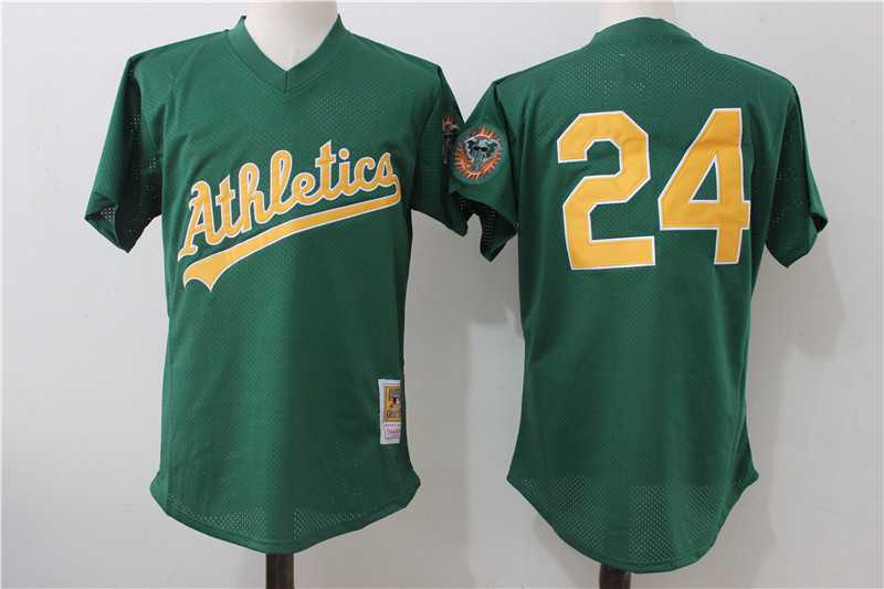 Oakland Athletics #24 Rickey Henderson Green 1998 Cooperstown Collection Batting Practice Jersey,We sell and wholesale Oakland Athletics #24 Rickey Henderson Green 1998 Cooperstown Collection Batting Practice Jersey on line form chian!